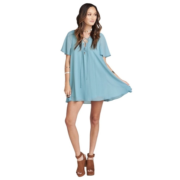 NWT Show Me Your Mumu Kylie Lace Up Mini Dress Sz. S - Picture 1 of 3